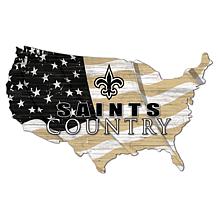 New Orleans Saints USA Shape Flag Cutout 