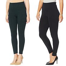 Nina Leonard 2-pack Elastic Fleece-Lined Legging