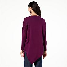 Nina Leonard 3D Floral Pullover Sweater