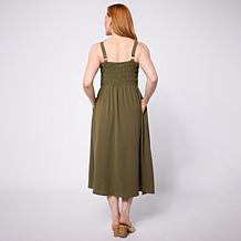 Nina Leonard Adjustable Strap Midi Dress