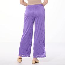 Nina Leonard Burnout Knit Pull-On Pant