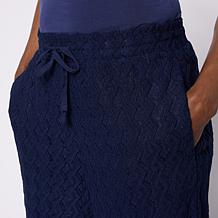 Nina Leonard Cropped Novelty Lace Culotte Pant