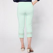 Nina Leonard Cropped Pant with Inset Lace