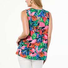 Nina Leonard Envelope Neckline Float Tank Top 