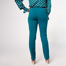 Nina Leonard High-Tech Crepe Knit Narrow Leg Pant
