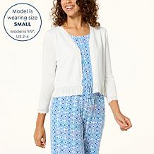 Nina Leonard Knit Bolero with Ruffle Detail