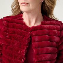 Nina Leonard Long Sleeve Faux Fur Bolero Top