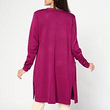 Nina Leonard Long-Sleeve Sweater Knit Studded Cardigan