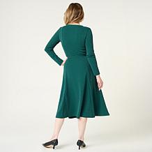 Nina Leonard Lurex Sylvia Sash Dress
