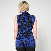 Nina Leonard Printed Mock Neck Sweater Tank