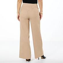Nina Leonard Pull-On Denim Wide Leg Pant