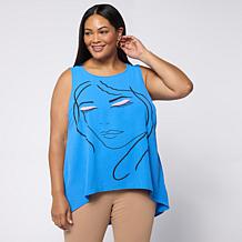 Nina Leonard Round Neck Sleeveless Top