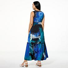 Nina Leonard Sleeveless Empire Waist Tie Dye Dress