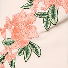 Nina Leonard Sleeveless Jewel Neck High Tech Crepe Dress