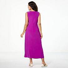 Nina Leonard Sleeveless Side Twist Maxi Dress