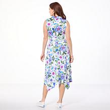 Nina Leonard Sleeveless Uneven Hem Dress