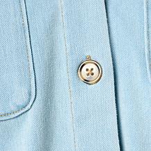 Nina Leonard Stretch Knit Denim Collared Shirt