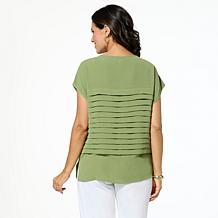 Nina Leonard Textured Wave Boatneck Top