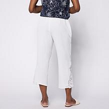 Nina Leonard Textured Weave Crop Pant