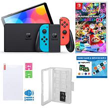 Nintendo Switch Neon Mario Kart 8 Bundle - 22349482