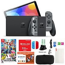 Nintendo Switch OLED with Pro Controller and Mario Kart 8 Deluxe Game  Bundle NS-HEGSKAAAA White - US