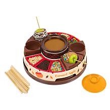 Nostalgia Lazy Susan Chocolate & Caramel Apple Party Fondue Set