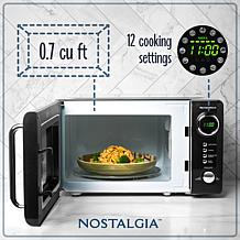 Nostalgia NRMO7BK6A Retro 0.7 CuFt 700-Watt Countertop Microwave Black
