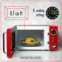 Nostalgia NRMO7RD6A 0.7 CuFt 700-Watt Countertop Microwave, Retro Red