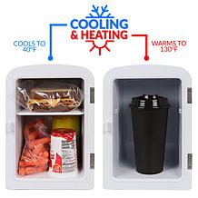 Nostalgia Retro 6-Can Cooling and Heating Refrigerator in Black