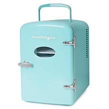 Nostalgia Retro 6-Can Cooling and Heating Refrigerator in Aqua