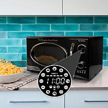Nostalgia Retro 800-Watt Countertop Microwave Oven in Black