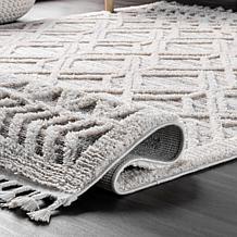 nuLOOM 2' 6" x 8' Ansley Moroccan Lattice Tassel Area Rug 