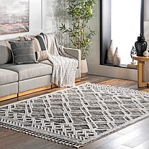 nuLOOM 3' x 5' Ansley Moroccan Lattice Tassel Area Rug