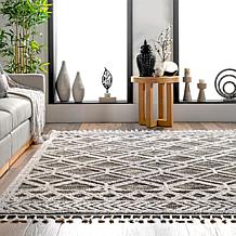 nuLOOM 3' x 5' Ansley Moroccan Lattice Tassel Area Rug