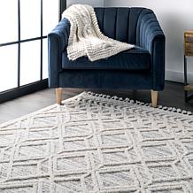 nuLOOM  5' 3" x 7' 7" Ansley Moroccan Lattice Tassel Area Rug