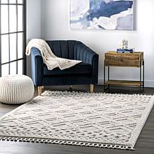 nuLOOM  6' 7" x 9' Ansley Moroccan Lattice Tassel Area Rug