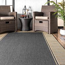 nuLOOM 6' 7" x 9' Asha Simple Border Indoor/Outdoor Area Rug