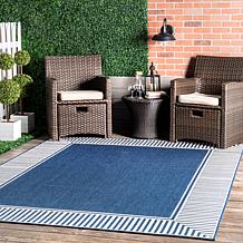 nuLOOM 6' 7" x 9' Asha Simple Border Indoor/Outdoor Area Rug 