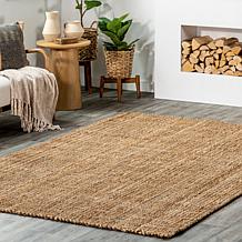 nuLOOM Ashli Solid Farmhouse Jute 7' 6" x 9' 6" Area Rug
