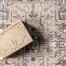 nuLOOM Brielle Machine Washable Vintage Medallion Rug 5' x 8' Brown