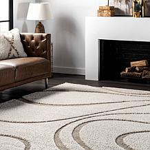 nuLOOM Carolyn Modern Shag Area Rug - 5' 3" x 7' 6" Cream