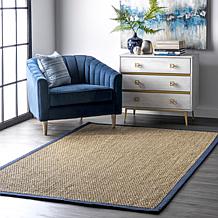 nuLOOM Elijah Farmhouse Seagrass Area Rug 4' x 6' Navy