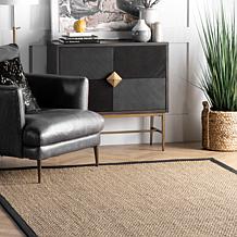 nuLOOM Elijah Farmhouse Seagrass Area Rug 6' x 9' Black