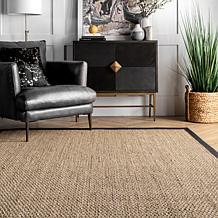 nuLOOM Elijah Farmhouse Seagrass Area Rug 8' x 10' Black