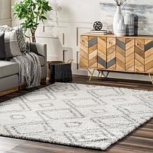 nuLOOM Iola Geometric Shag Area Rug - 6' 7" x 9' White