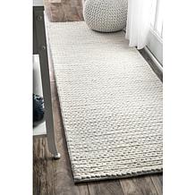 nuLOOM Penelope Braided Wool Area Rug 2' 6" x 6' Off White