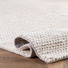 nuLOOM Penelope Braided Wool Area Rug 2' 6" x 6' Off White