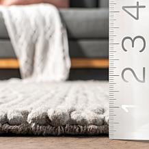 nuLOOM Penelope Braided Wool Area Rug 5' x 8' Light Gray