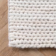 nuLOOM Penelope Braided Wool Area Rug 5' x 8' Off White
