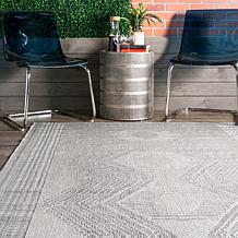 nuLOOM Ranya Tribal Indoor/Outdoor Area Rug 2' x 8' Light Gray